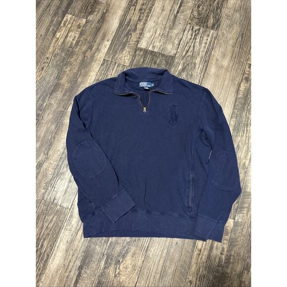 Polo Ralph Lauren Quarter Zip Pullover Shirt Big Pony Men’s XL Sweatshirt Pocket - Picture 1 of 6